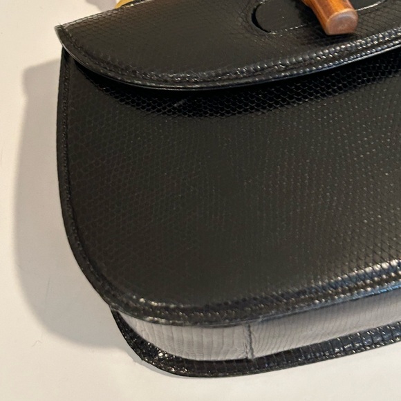 Rare Gucci Small Lizard Bamboo Top Handle Bag - Picture 3 of 13